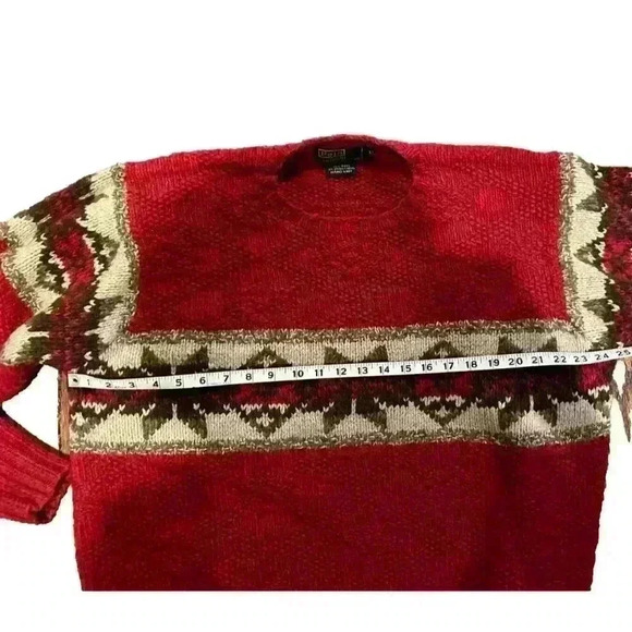 Vintage 1996 Polo Ralph Lauren Hand Knit Aztec Sweater Wool Men’s XL - Picture 2 of 4